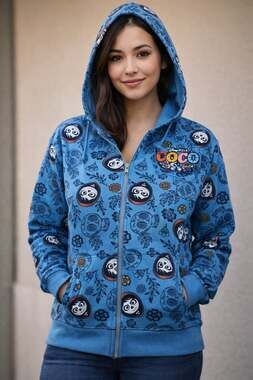 Unisex Blue Disney Coco Zip Up Hoodie XS